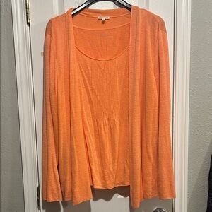 Eileen Fisher linen cardigan and tank set 3X